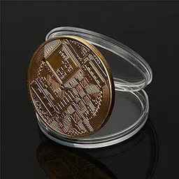 mridshala Bitcoin With Stand (BTC Gold) Decorative Showpiece - 4.5 cm image 5