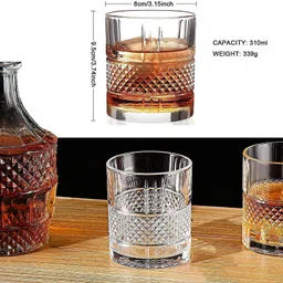 okechuku (Pack of 4) 1010__ XY-K-4 pcs crystal-belt glass 440 Glass Set Water/Juice Glass image 4