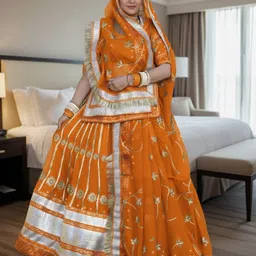 bherva tex Embroidered Semi Stitched Rajputi Poshak image 2