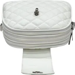 house of common White Women Sling Bag WOMEN 3 ZIP LOCK SLING BAG image 4
