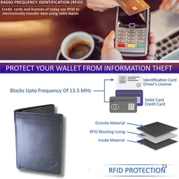 the preppy Men Casual Blue Genuine Leather RFIDCard Holder-picture-37