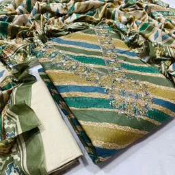 vinayak fashion Unstitched Pure Cotton Kurta & Churidar Material Printed image 1