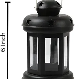 tuesday morning Decorative Hanging Lantern Table Top Tea Light Candle Holder Diwali Gift Black Iron Hanging Lantern image 3