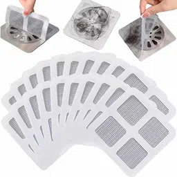 zovisu 10 Pack (5 X 5) Disposable Shower Drain Hair Catcher Drain Covers Mesh Stickers Hair Wash Basin-picture-31
