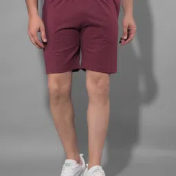 dollar Solid Men Maroon Basic Shorts-picture-15