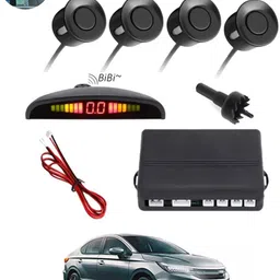 ccmm Black Reverse 4Pcs Parking Sensor With Led Display/Buzzer For Car-62 Universal Black Increased Safety 4pcs Sensor For Vehicle-62 Parking Sensor image 1