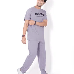 weet Men Top & Pyjama Set Purple Printed image 4