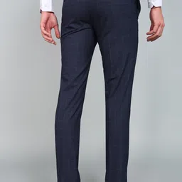 raymond Men Slim Fit Dark Blue Polyester Trousers image 4