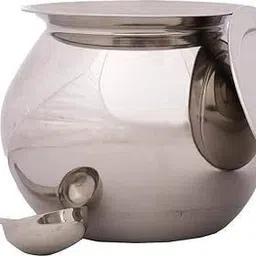 Stainless Steel Pongal Pot/Gundu/Handi 4 litres with Lid and Spoon Handi 4 L with Lid-image-12