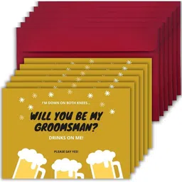 aanyacentric 5.8x8.3inch Will You be My Groomsman Invites with Envelopes Invitation Card-picture-30