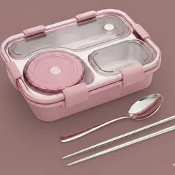 kello Sealed Leak Proof Stainless Steel Lunch Box For Kid's, office Men & Women H63 3 Containers Lunch Box-picture-23