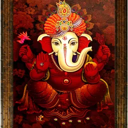indianara LORD GANESHA (2236) WITHOUT GLASS Digital Reprint 13 inch x 10.2 inch Painting-picture-25