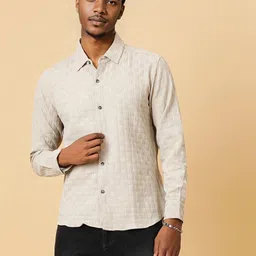 kotty Men Regular Fit Self Design Spread Collar Casual Shirt-picture-14