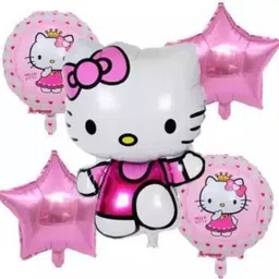 kr Printed Printed Hello Kitty 5 Pc Foil Balloon Kit for Kids, Girls, Balloon-picture-19