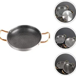 samusagya Honeycomb Coating Non-Stick Pan Stainless Steel Egg Frying Pan Thicken Cooking Tawa 34 cm diameter image 4