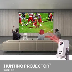 HUNTING PROJECTOR Warrior R16(2000 ANSI /LAMP Life 40000 HRS/Full HD 1080 4K Support) (10000 lm / Wireless / Remote Controller) Portable Projector image 3