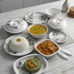 wollongong homes Pack of 32 Ceramic Dinner Set 32 Pieces for Family, Crockery Set for Dining, Plates & Bowls Dinner Set image 5