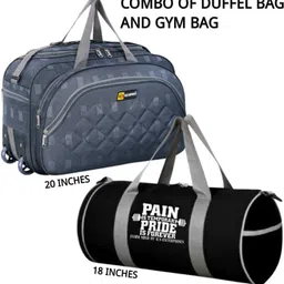 k.s enterprises 40 L Gym Duffel Bag - Combo Of 2 Pcs Duffel Bag And Gym Bag With Large Capacity Spots Bag - Grey image 5