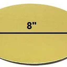 noble foods Golden Cake Base Round Board 8 Inches (Pack of 5 Pieces) Lightweight Material Wooden Cake Server image 3