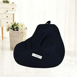 giglick XXXL Faux Leather Bean Bag & Footrest Filled with Beans Teardrop Bean Bag With Bean Filling image 4