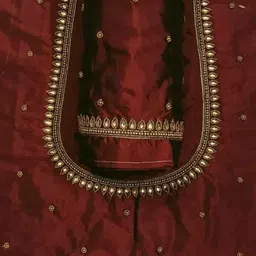 sainagarments Unstitched Art Silk Blouse Material Embellished-picture-12