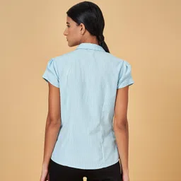 annabelle by pantaloons Women Regular Fit Striped Spread Collar Formal Shirt image 3