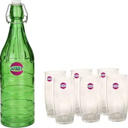 Bottle & Glass Set Of Bottle And 6 Glass, 1 Ltr-D26 Jug Bottle Glass Set-image-19