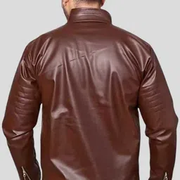 ps traders Men Solid Leather Jacket image 2
