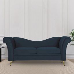 woodsworth from pepperfry Regal Velvet 2 Seater Sofa in Teal Blue Colour-picture-17