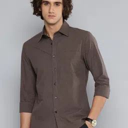 Men Slim Fit Solid Casual Shirt-image-13
