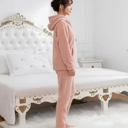 omi Women Night Suit Set Pink Self Design image 3