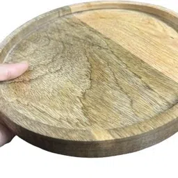 thewoodenstock Round Wooden Serving Tray Tray image 3