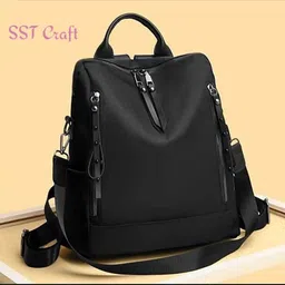 sst craft Medium 25 L Backpack Medium 25L Backpack Black Classic For Women,Girls (Black) image 2