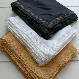 dupattawallah Chiffon Self Design Beige, Black, White Women Dupatta-picture-22