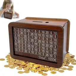 justclick Piggy Bank 10000 – Compact Wooden Saving Box for Coins Coin Bank-picture-10