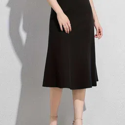 jo jo creation Women Solid Pencil Black Skirt image 4