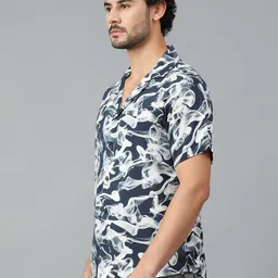 kotty Men Regular Fit Printed Spread Collar Casual Shirt image 2