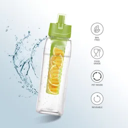 milton Infuser Pet Water Bottle, 1 Litre each, Set of 2, Food Grade, Reusable, BPA Free 1000 ml Bottle image 2