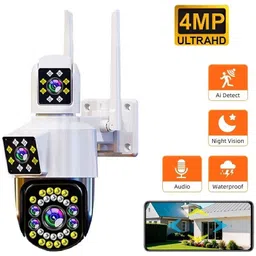 SROPX WiFi PTZ Camera with 360° Coverage, Two Way Audio and Cloud Recording Security Camera image 1
