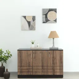crystal furnitech Eos Sideboard in Dark Walnut & Virgin Oak Finish image 1