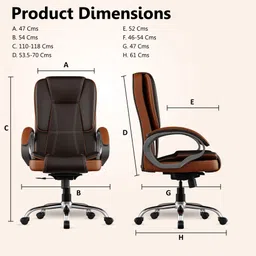 cratvz Sitara, Office Chair, Executive Chair, Heavy Metal Base with 3 Years Warranty Leatherette Office Executive Chair image 5