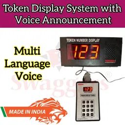 swaggers Token Display System with Multi Language Voice Announcement- 2.3 inch Digit Size Voice- Ding Dong, English, Hindi, Marathi, English+Hindi, English+Marathi Indoor PA System-picture-12