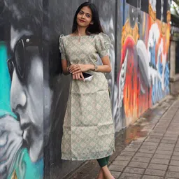 sun fashion and lifestyle Women Printed Chanderi Straight Kurta-picture-17