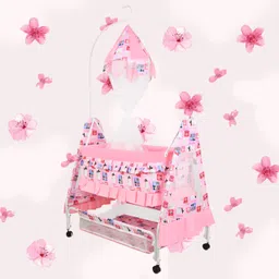 Cradle for kids cradle for baby boy and girl Cradle With Swing & Mosquito Net-image-52