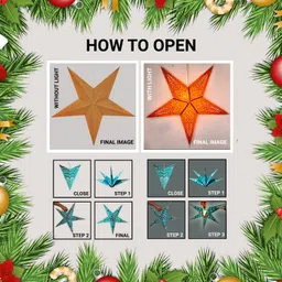 me&you Festive Paper Star Lantern for Christmas, New Year & Diwali Events Pack-2 Hanging Star Pack of 2 image 4