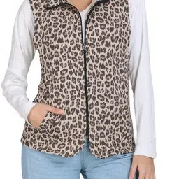 Animal Print Women Waistcoat-image-41