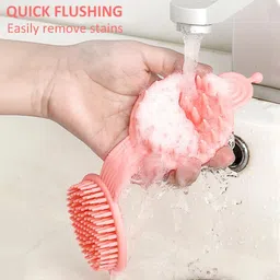 kroywen 2 in 1 Bath and Shampoo Brush, Soft Silicone Loofah Double-Sided Body Brush-picture-11