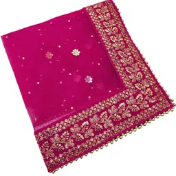 navti creations Net Embroidered Pink Women Dupatta-picture-23