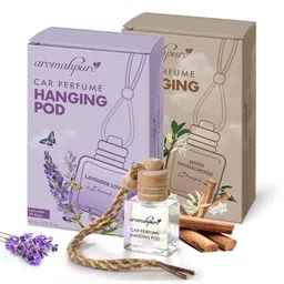 aromahpure Car Perfume Hanging Pod Lavender, Sandalwood combo Car Air Freshener Car Freshener Diffuser-picture-17
