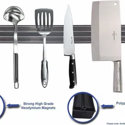 esspy Wall Mount Magnetic Knife Storage Holder Chef Rack Strip Utensil Kitchen Tool | 33 Cms Kitchen Organiser Magnet Pack of 1 image 2